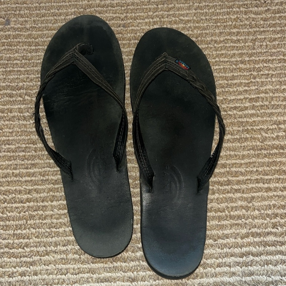 Black flip flops